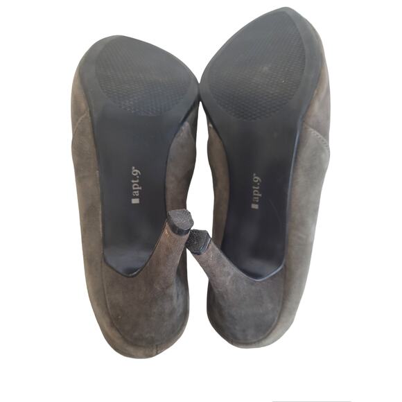 Apt. 9 Women's Olive Grey Suede Leather High Heeled Ankle Bootie Size 8 - Picture 6 of 6